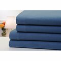 Bibb Home Solid Flannel 4 Piece Sheet Set - Twin - Blue 1130TWBL